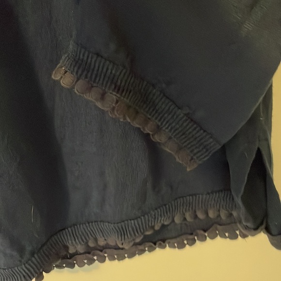 JCrew Navy Linen cotton sweater, 3/4 sleeve lightweight with trim - Picture 6 of 6